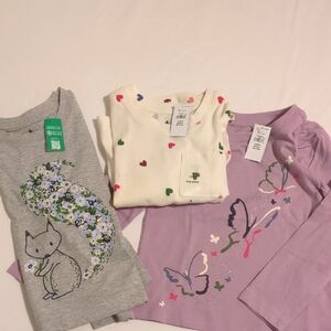 Trio of NEW Gap long sleeve shirts. 4T